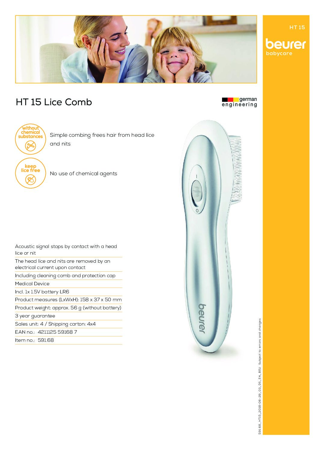 Beurer HT 15 Lice Comb BArm Medical