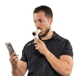 Guy using smart one spirometer