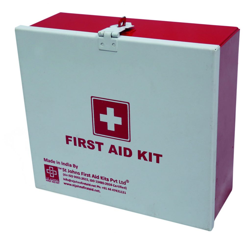 St Johns First Aid Industrial First Aid Kit Mini Metal Box Wall