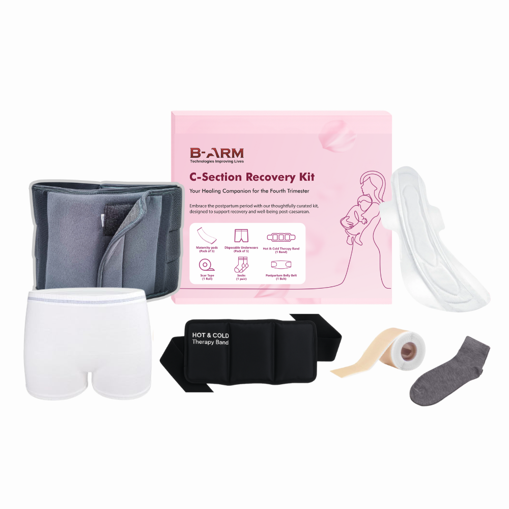 C-Section Recovery Belly Binder With Hot & Cold Therapy | 2 Reusable Gel Ice Packs | Postpartum Support Belt For After Birth